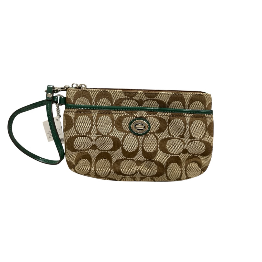 Coach Nwt Y2k Park Signature Wristlet Old Money Luxury Leather Trim Micro Purse